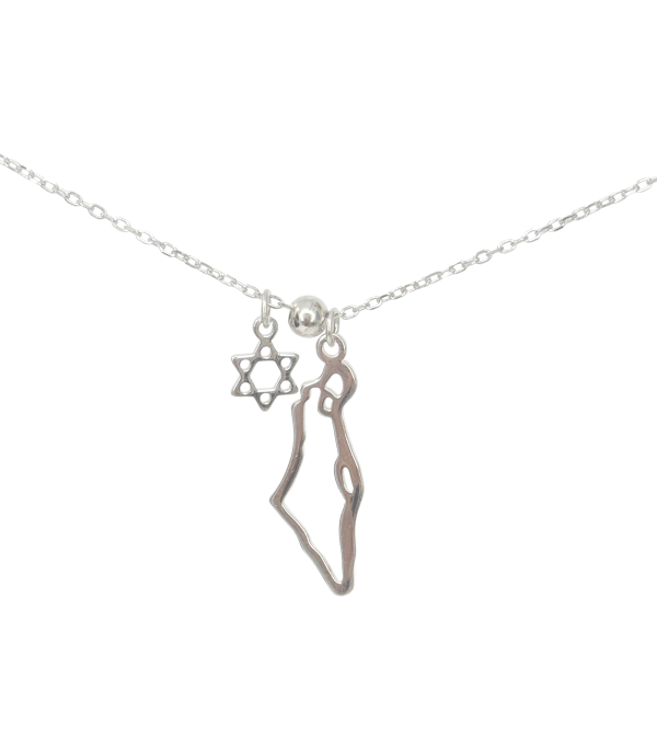 שרשרת מפת ארץ ישראל ומגן ודוד