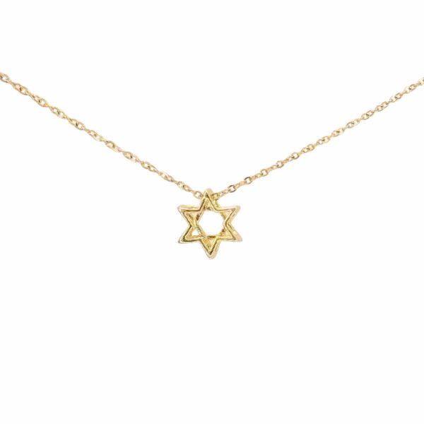 שרשרת מגן דוד תלת מימד זהב